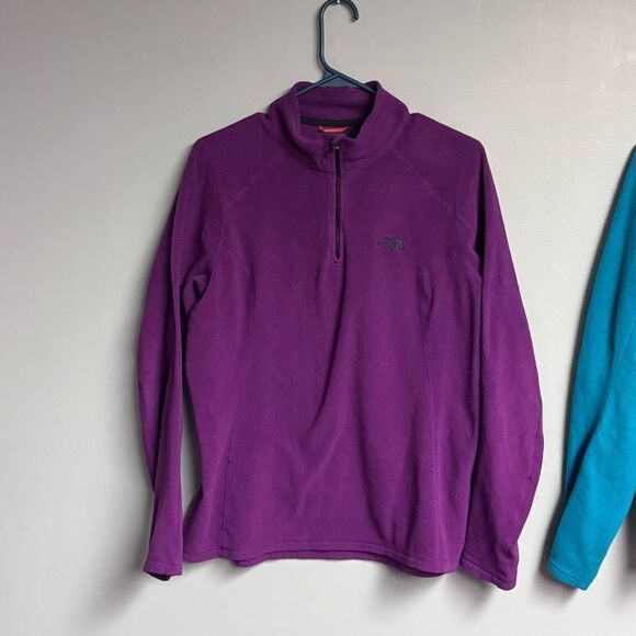 The North Face Pullover women’s Fleece tops shirts Purple blue size L Large - Picture 3 of 5